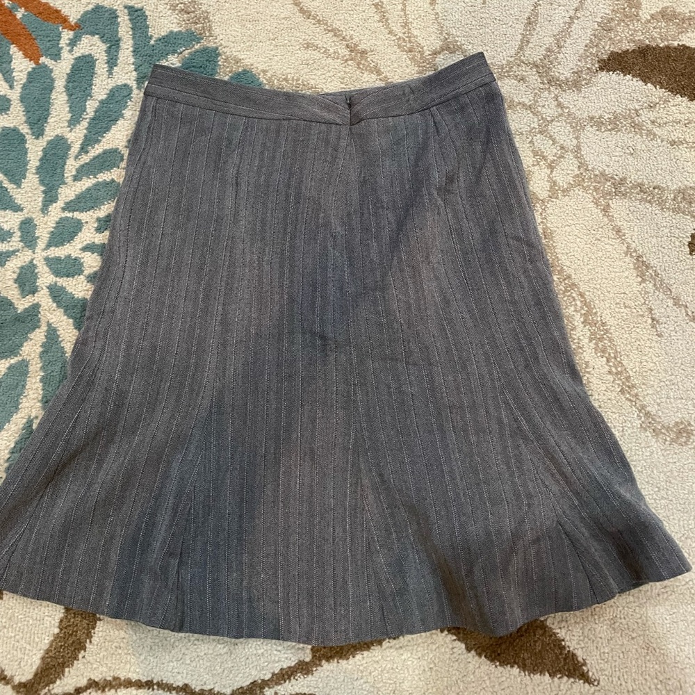 Gray striped skirt from Loft